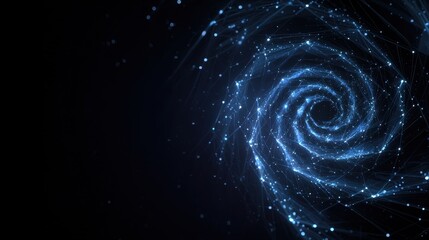 High quality photo of a mesmerizing blue spiral galaxy in deep space