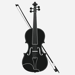 Elegant Violin Silhouette A Classic String Instrument Illustration for Music Lovers