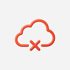 3d Realistic Cloud Connection icon vector Illustration