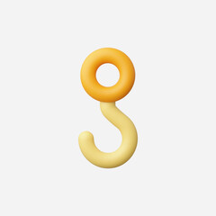 3d Realistic Crane Hook icon vector Illustration