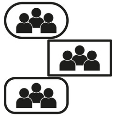 Group people icon. Teamwork symbol Vector. Community block concept. Business social network.