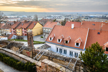 Cityscape of the historic town of Mikulov in South Moravian Region of the Czech Republic