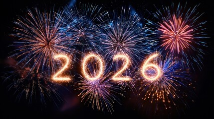Fototapeta premium Dazzling Fireworks Display Illuminates the Night Sky with 