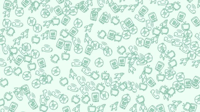 Pastel Media Pattern Background with Retro Elements