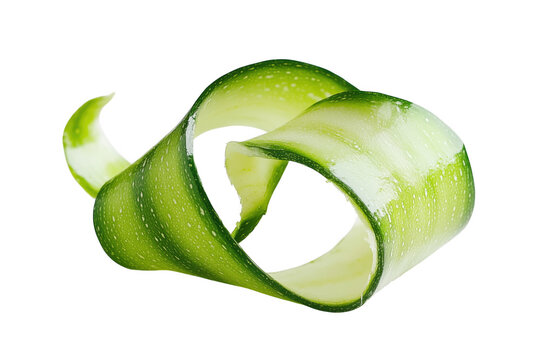 Green vegetable ribbon isolated on a transparent background