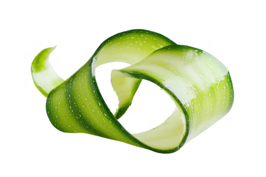 Green vegetable ribbon isolated on a transparent background
