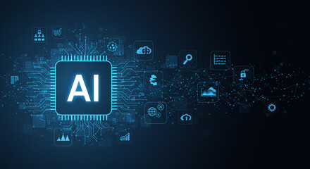 人工知能AIチップとデジタルネットワークのテクノロジー背景