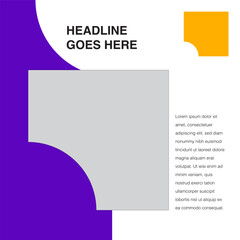 purple yellow social media template editable eps