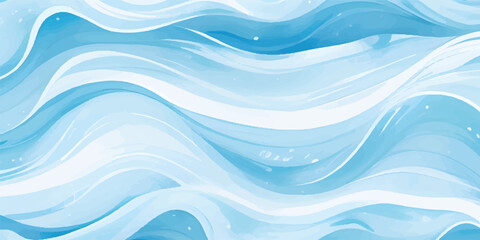 Fototapeta premium Soft Blue and White Ocean Wave Abstract Watercolor Texture with Flowing Marine Design and Gentle Tropical Gradient