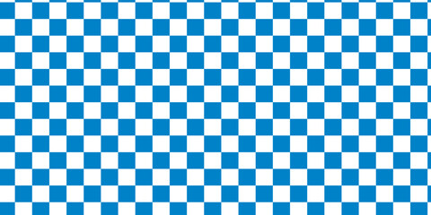 Fototapeta premium Checkerboard banner. Blue and White colors of checkerboard. Small squares, small cells. Chessboard, checkerboard texture. Squares pattern.Vector ilustration