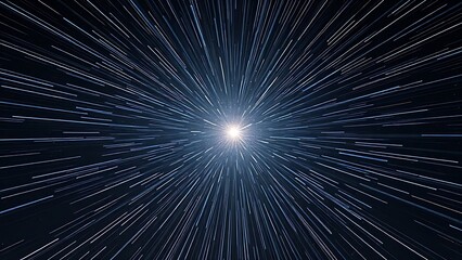 Obraz premium Star trails converging into a radiant point, piercing through the Milky Way in long exposure.