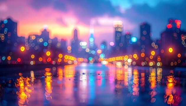 City crowd dancing at night with urban skyline silhouette design illustration