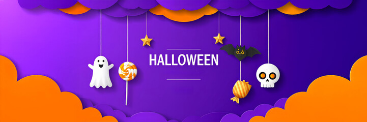 Halloween Paper Cutout Banner - Trick or Treat Party