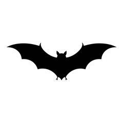 Flying bat silhouette isolated on transparent background 