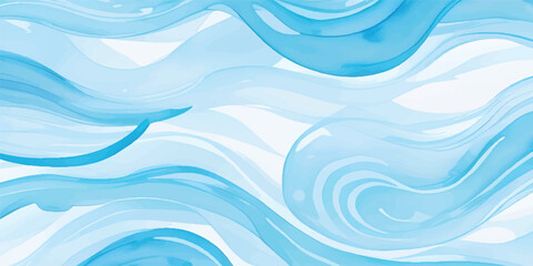Ocean Wave Abstract Watercolor Texture Background in Soft Blue and White with Fluid Splash Layers for Modern Artistic Sea Design