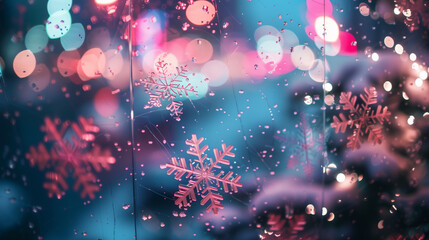 An abstract Christmas background adorned with delicate snowflakes.