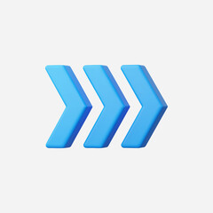 3d Realistic Three Arrows icon vector Illustration