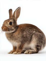 Fototapeta premium Cute Bunny In Profile View Isolated In Studio