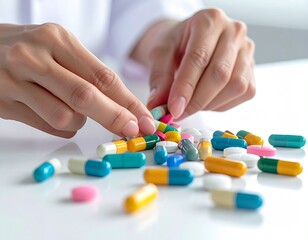 Hands Sorting Pills Concept Photo
