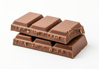 Delicious Milk Chocolate Bars Stacked on White