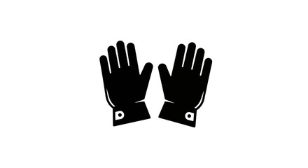 Obraz premium Minimalist silhouette of black gloves on white background
