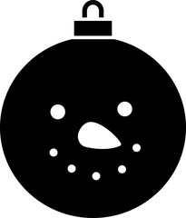 Cute snowman Christmas ornament decoration silhouette vector. 
Transparent background.