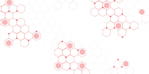 abstract geometric red texture background red hexagon 3D background texture. 3d rendering illustration. Clear pattern abstract background hexagon .Futuristic abstract banner.