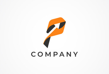 Letter P Logo, modern letter p with with arrow inside, Usable for Business and logistic Logos, Flat Vector Logo Design Template, vector illustration.eps