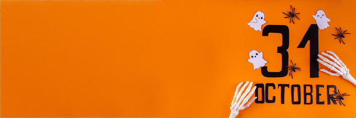 Bright black orange Halloween holiday background