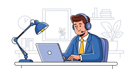 businessman working on laptop