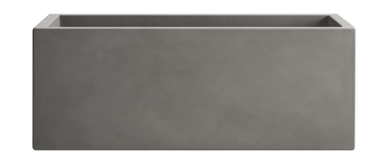 Rectangular concrete planter with a smooth finish, ideal for dividing terrace spaces.