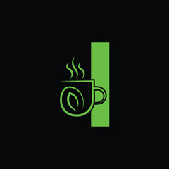 Letter I Creative Logo Design Element . I Coffee Cup Logo	
