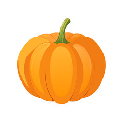 Vibrant orange pumpkin, a symbol of autumn harvest season and festive Halloween celebrations, ideal for seasonal designs and creative projects