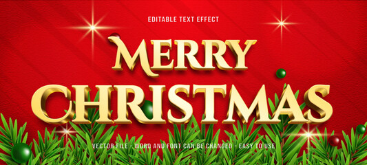 Merry Christmas text effect vector mockup
