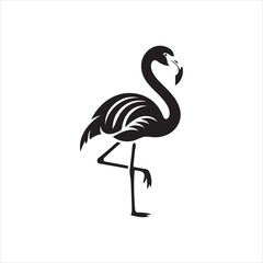 flamingo silhouette isolated on white