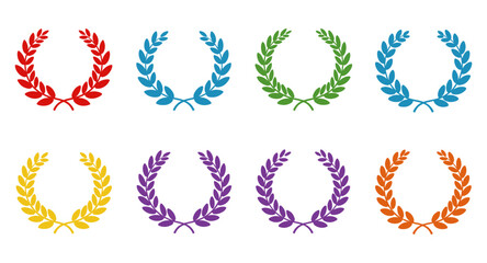 Colorful laurel wreath collection in various shades and styles