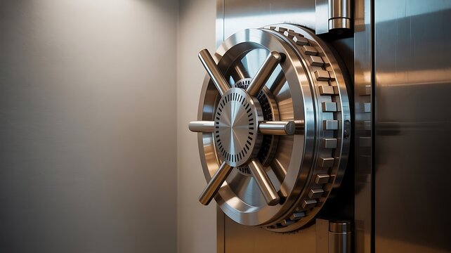 Metallic vault door wheel bank security