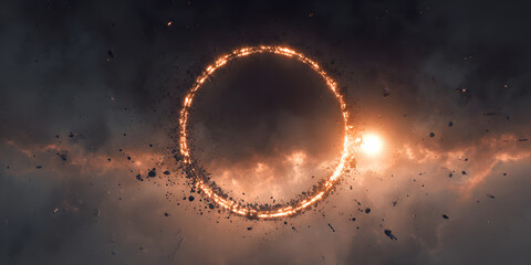 mystical circular star portal pulsates with cosmic energy inviting travelers to explore distant galaxies and unknown realms in a vibrant sci fi universe of endless possibilities