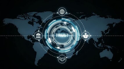 Trust concept with global connections and digital interface - Powered by Adobe