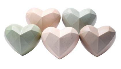 Pastel geometric hearts celebrate love and Valentine's Day