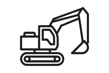 excavator icon. Elements of transport icon. Premium quality graphic design icon. one line Icon drawing with white background