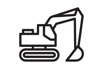 excavator icon. Elements of transport icon. Premium quality graphic design icon. one line Icon drawing with white background