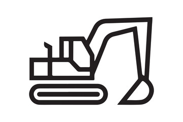 excavator icon. Elements of transport icon. Premium quality graphic design icon. one line Icon drawing with white background