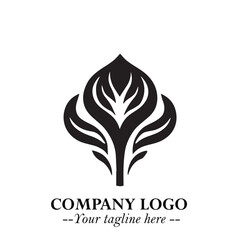 Spinach Logo Symbol in Black on the White Background Minimalist Leaf Vegetable Illustration