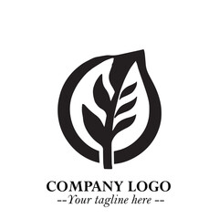 Spinach Logo Symbol in Black on the White Background Minimalist Leaf Vegetable Illustration