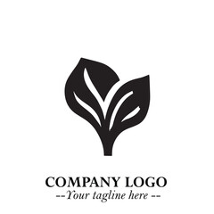 Spinach Logo Symbol in Black on the White Background Minimalist Leaf Vegetable Illustration