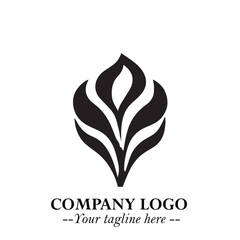 Spinach Logo Symbol in Black on the White Background Minimalist Leaf Vegetable Illustration