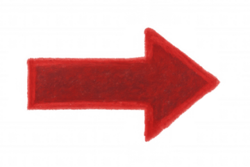 Red chalk style arrow pointing right, depicting direction, moving forward, success, and navigation. Transparent background
