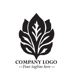 Spinach Logo Symbol in Black on the White Background Minimalist Leaf Vegetable Illustration