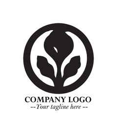 Spinach Logo Symbol in Black on the White Background Minimalist Leaf Vegetable Illustration